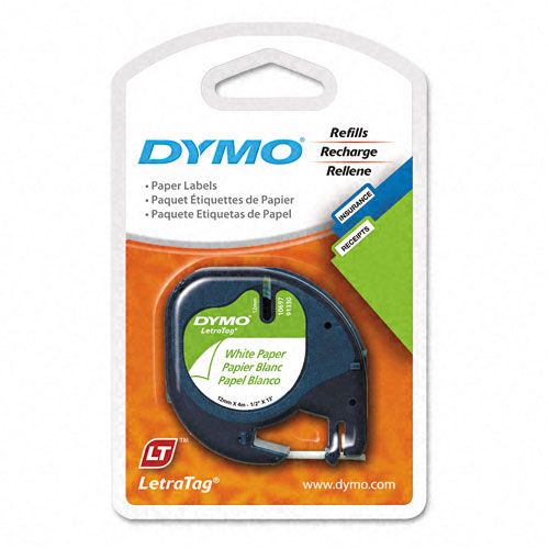 DYMO Letratag Tape Cartridge 12inx13ft Pearl White