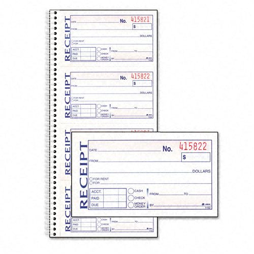 Adams Spiralbound MoneyRent Receipt Book