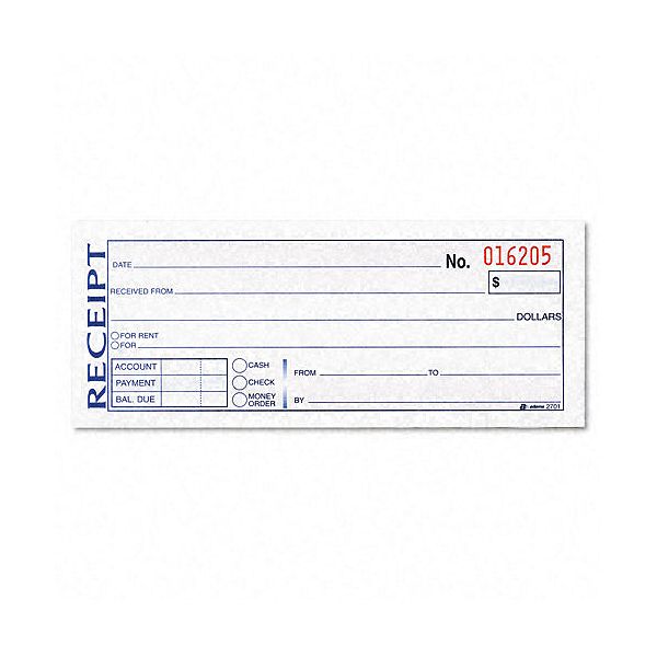 Adams Money/rent Receipt Book ABFTC2701