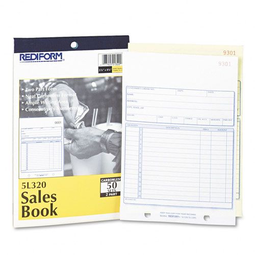 Rediform Carbonless Sales Form 5 12 x 7 78 50 SetsBook