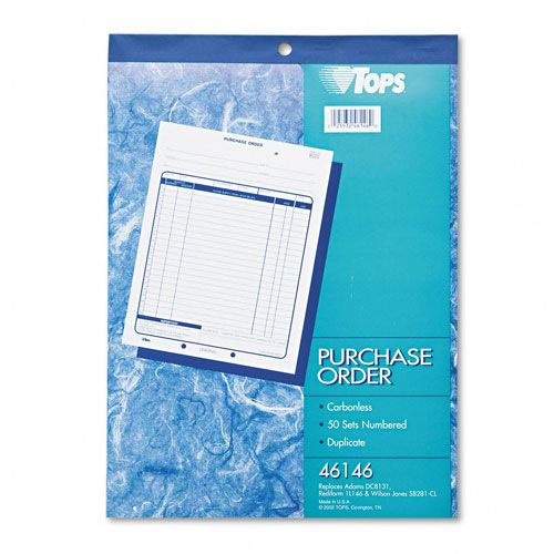 TOPS Purchase Order Book Consecutively Numbered Forms