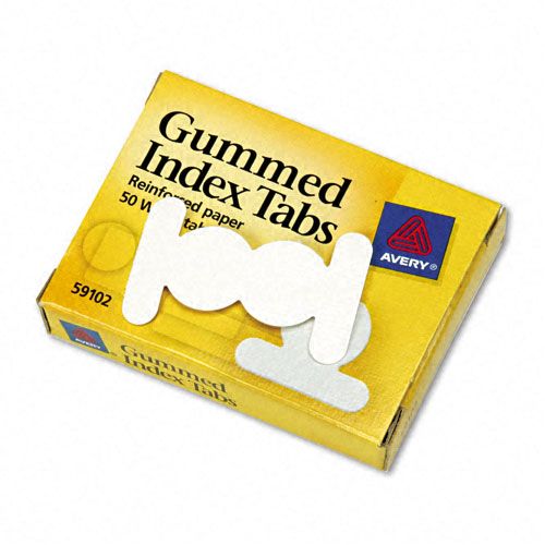 Avery Gummed Index Tabs 58in White 50pack