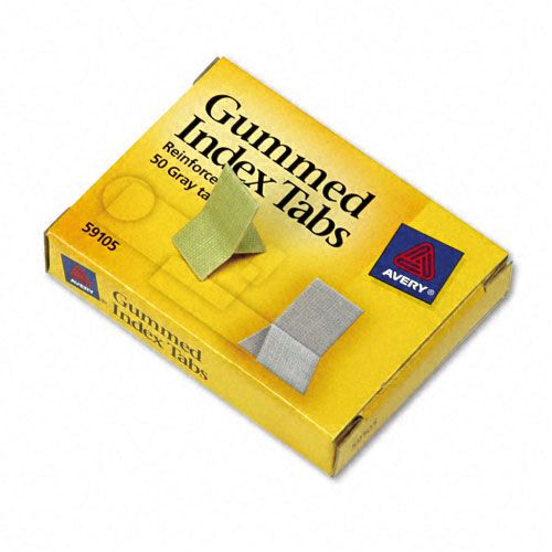 Avery Gummed Index Tabs 716w x 1316h Gray 50pack