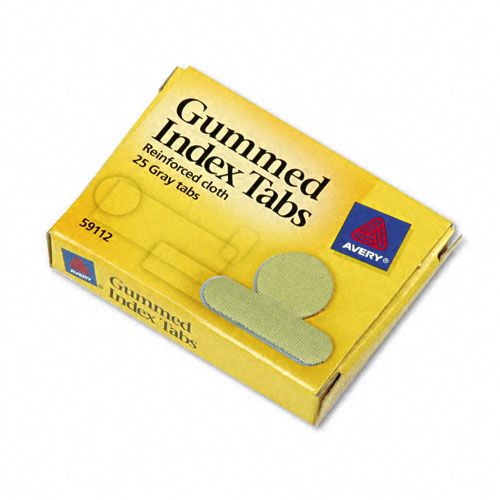 Avery Gummed Index Tabs 58in Gray 25pack