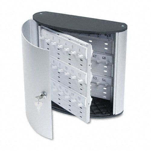 Durable Locking 54 Key Brushed Aluminum Cabinet