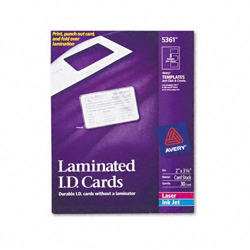 Avery Laminated Laser or Ink Jet ID Cards