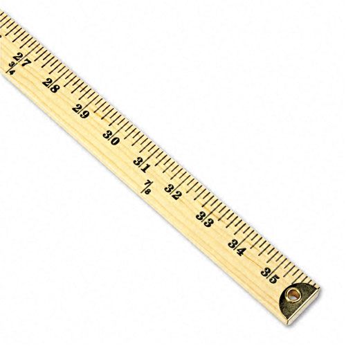 Westcott Wood Yardstick Hanging Holes and Metal Ends
