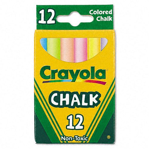 Crayola Nontoxic Chalk Assorted Colors 12 Sticks per Box