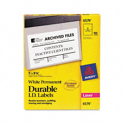Avery Laser Printer Permanent White Durable ID Labels
