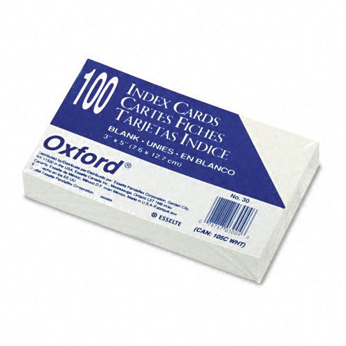 Oxford Unruled Index Cards 3 x 5 White 100 per Pack