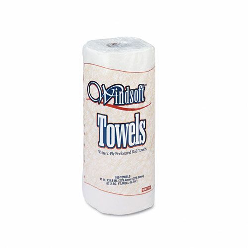 Windsoft Paper Towel Roll, 8-7/8 x 11, White,