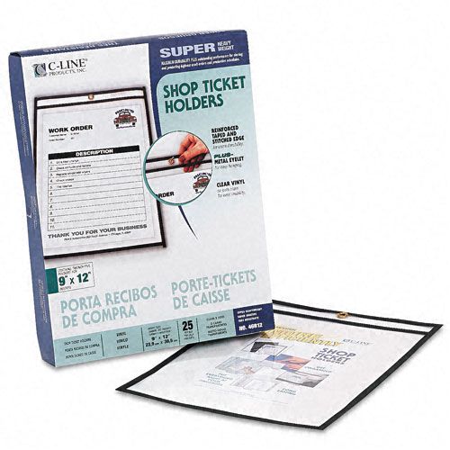 C Line Black Stitching Clear Back Shop Ticket Holder