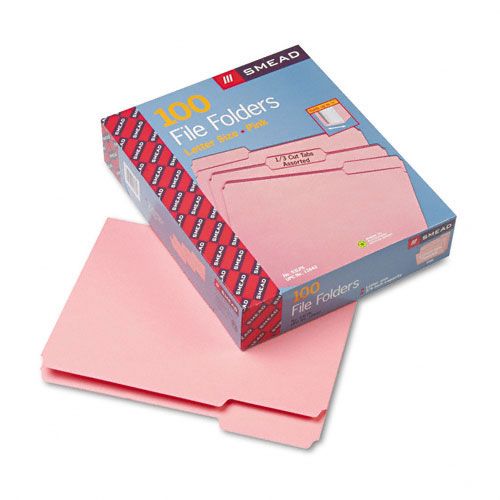 Smead File Folders 13 Cut Top Tab Letter Pink