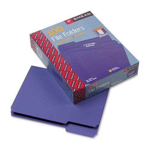 Smead File Folders 13 Cut Top Tab Letter Purple