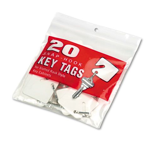 MMF Industries Slotted Rack Key Tags Plastic 1 12 h White