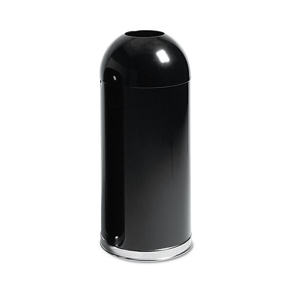 Rubbermaid Commercial Hands free Receptacle Steel 15 Gal Black 025V044748445000P Rubbermaid Commercial RUBR1536EOTGLBK
