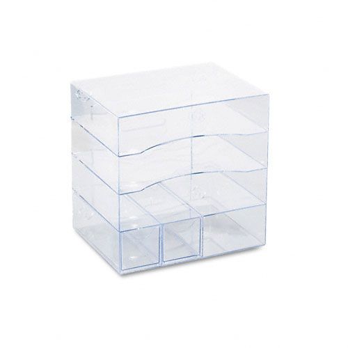 Rubbermaid Four Way Plastic Organizer with Drawers Clear