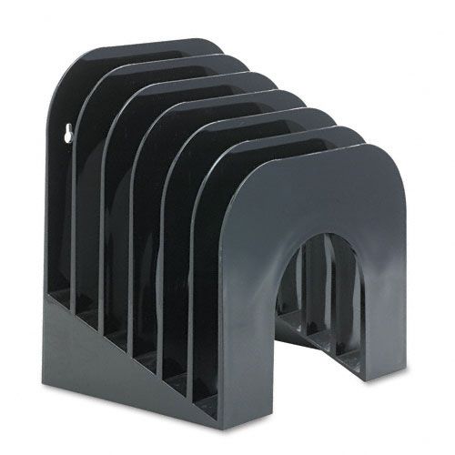Rubbermaid Six Tier Jumbo Plastic Incline Sorter Black