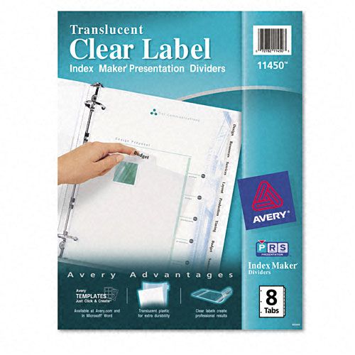 Avery Translucent Index Divider with Clear Labels 5 Tab