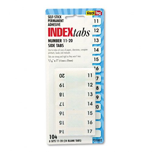 Redi Tag Plastic Index Tabs 11 20 Self Stick 1in White