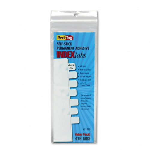 Redi Tag Easy Read Plastic Index Tabs Self Stick 1in