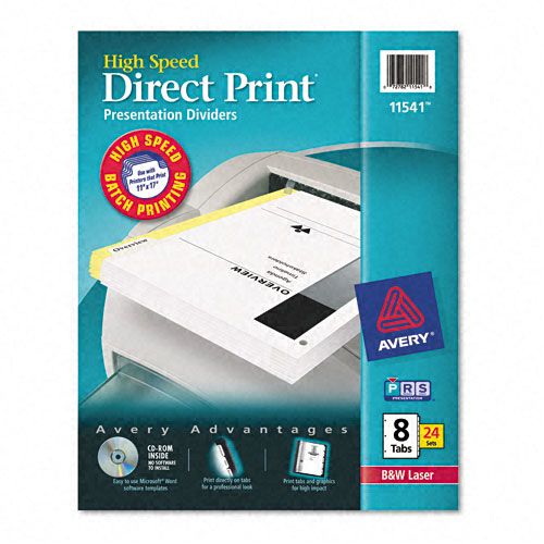 Avery Direct Print Index Dividers Eight Tab White