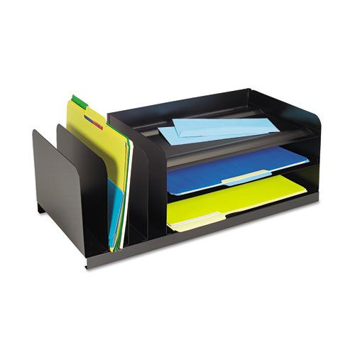 MMF Industries Seven Section Steel Legal Size Organizer Silver