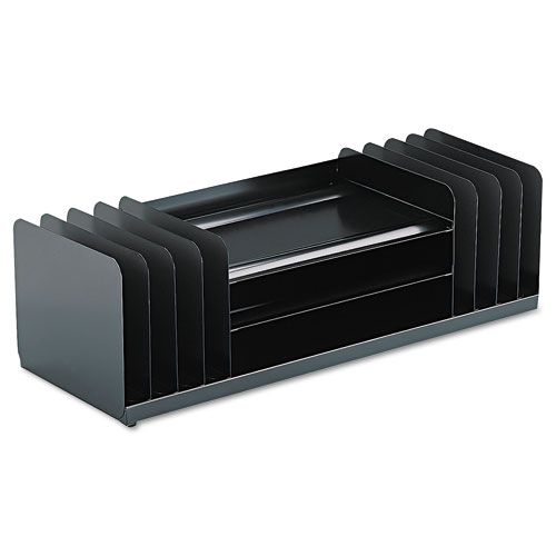 MMF Industries 11 Section Jumbo Steel Forms Organizer Black