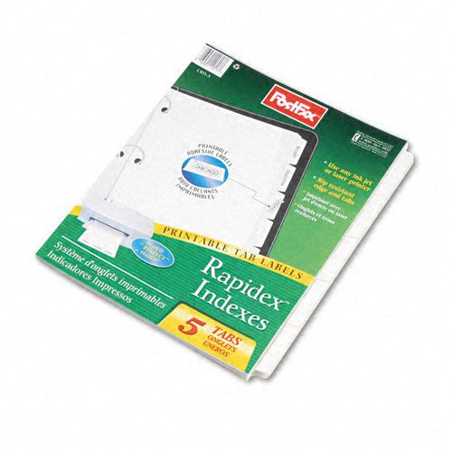 Oxford Custom Dividers Self Stick Labels 5 Tab White