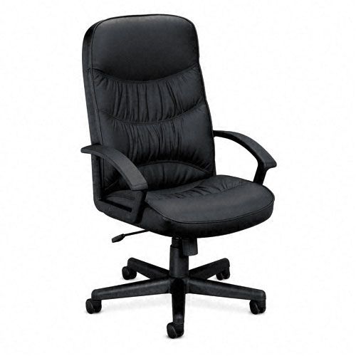 Basyx High-Back Swivel/Tilt Chair, Black Leather/Steel at Kmart.com