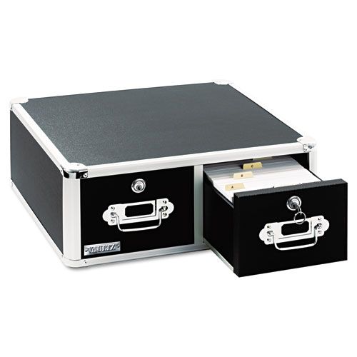 IdeaStream Vaultz Locking 3000 Index Card Box 4 x 6 Black