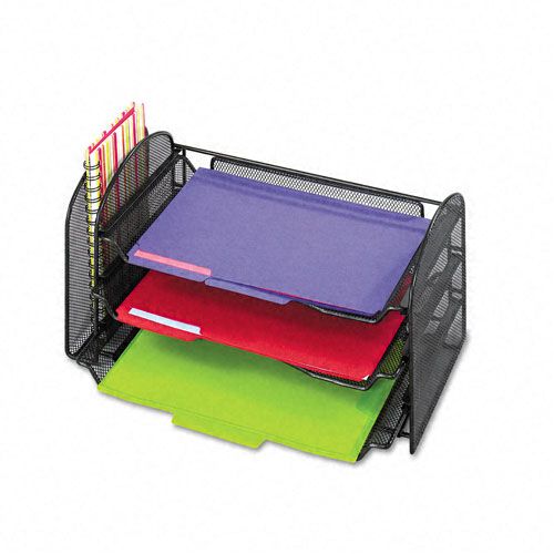 Safco 1 Vertical3 Horiz Section Desk Organizer Black