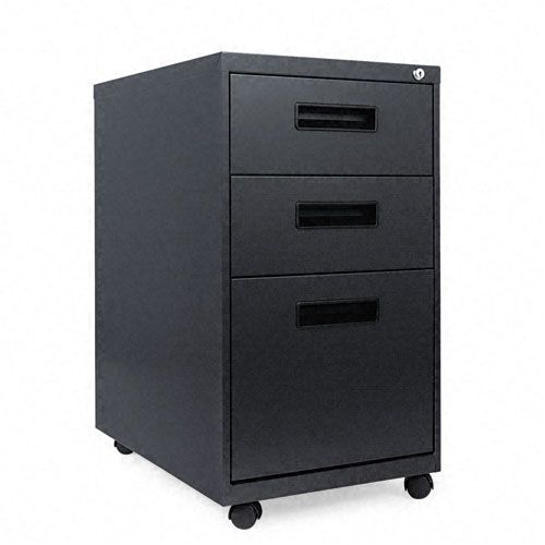 Alera Three Drawer Mobile File Charcoal