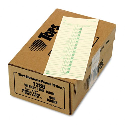 TOPS Weekly Time Cards 3 12 x 9
