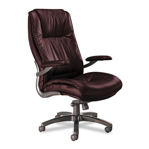Tiffany Industries High-Back Chair, Gunmetal Base/Burgundy Leather at Kmart.com