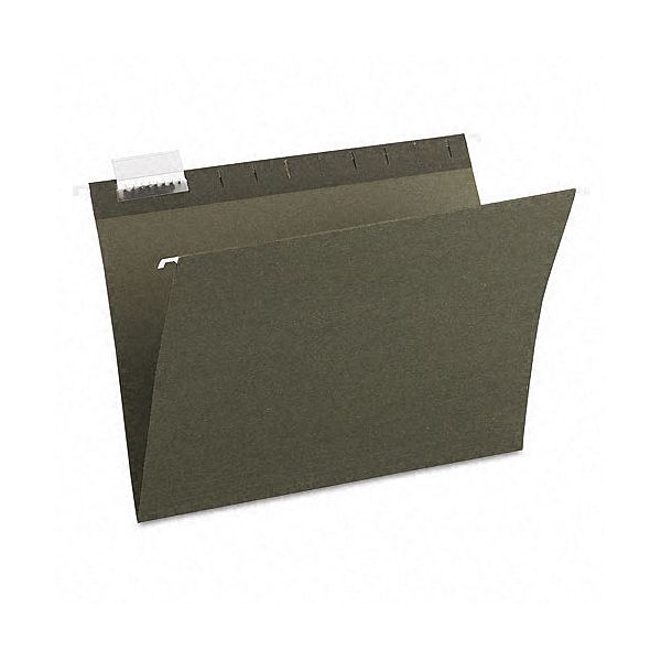 Ampad Envirotec 1/5-tab Hanging Folders, Letter, Green AMP52115R