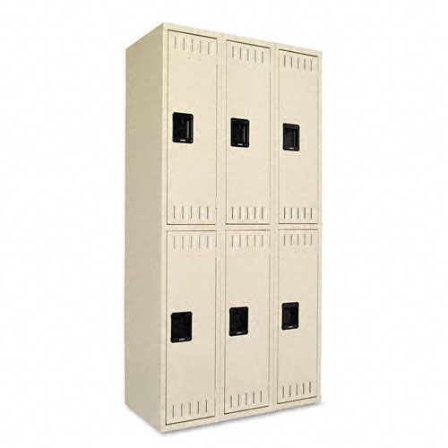 Tennsco Sand Double Tier Locker Six Locker Unit 36x18x72