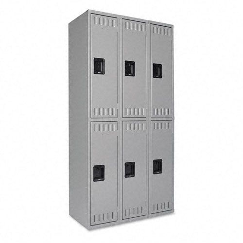 Tennsco Two Tier Six Unit Locker 36 x 18 x 72 Med Gray