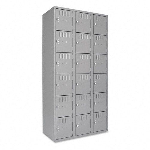 Tennsco Triple Stack Box Locker 36 x 18 x 72 Medium Gray