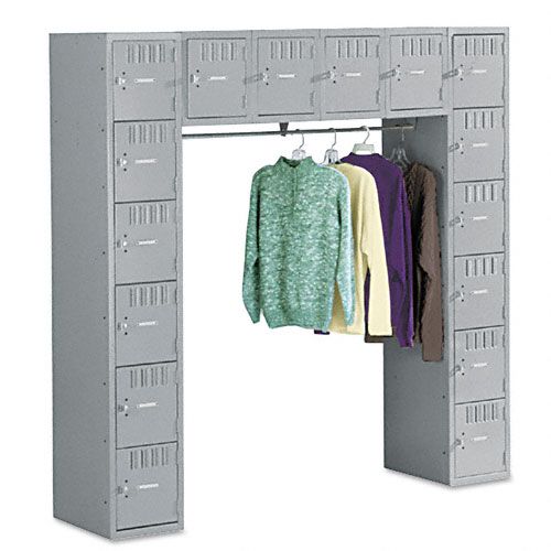 Tennsco Locker with Sixteen Box Compartments and Coat Bar