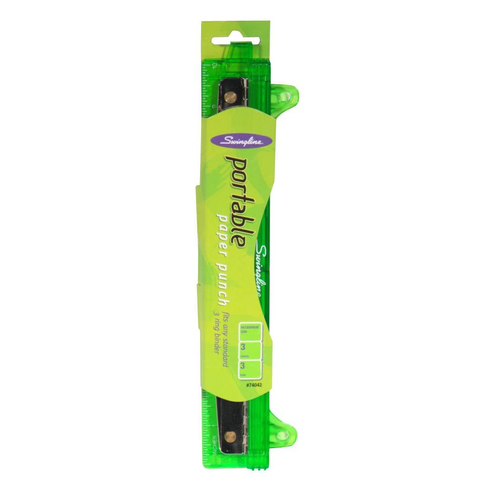 Swingline Portable Paper Punch 3 Hole 1 each