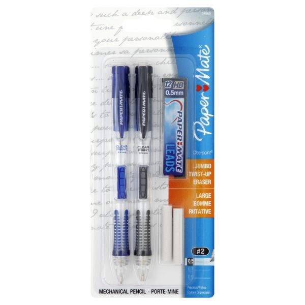 Paper-Mate ClearPoint Mechanical Pencils, No. 2 (0.5 mm), 2 pencils - SANFORD CORPORATION