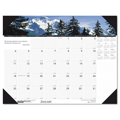 House of Doolittle 18 12 x 13 Photographic Monthly Desk Pad Calendar