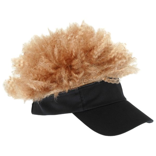 Adult Gray Visor With Blonde Afro 180679