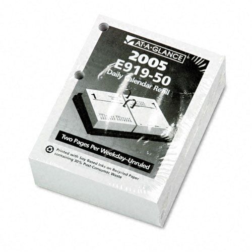 AT A GLANCE Compact Unruled Daily Desk Calendar Refill