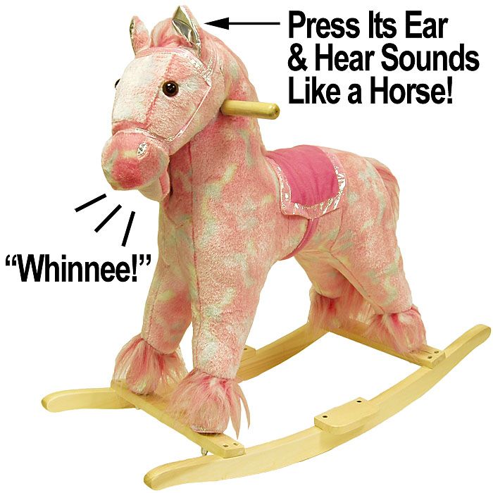HAPPY TRAILS Pink Plush Rocking Pony with Sound at Kmart.com