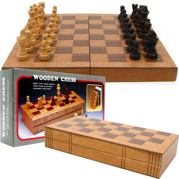 Trademark Games Chess Board Wooden Book Style