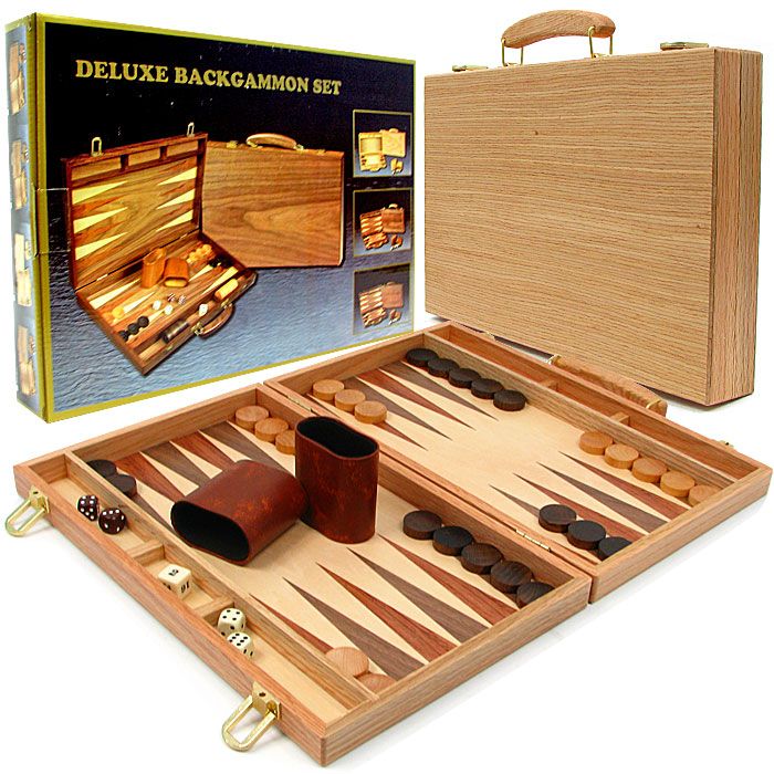 Trademark Games Deluxe Wooden Backgammon Set
