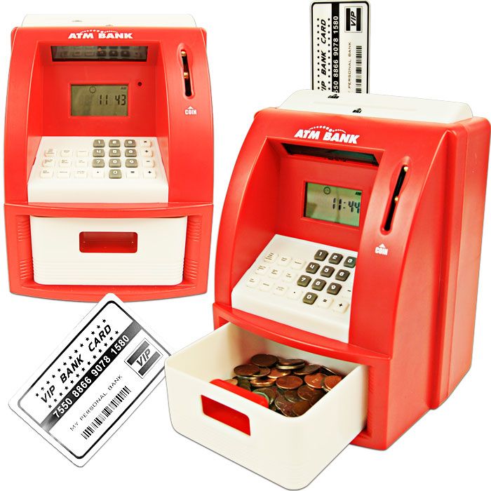Trademark Deluxe ATM Toy Bank w/ ATM Card Red at Kmart.com