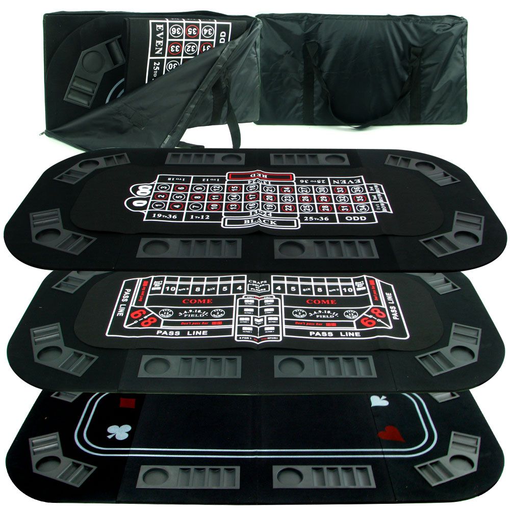 Trademark Poker Superior 3 in 1 Poker/Craps/Roulette Tri Fold Table Children's Toys
